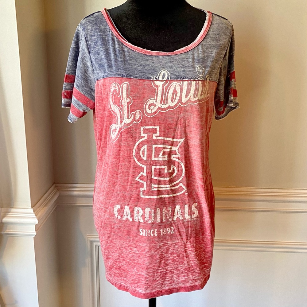 St. Louis Cardinals Semi Sheer Distressed Short Sleeve T-Shirt